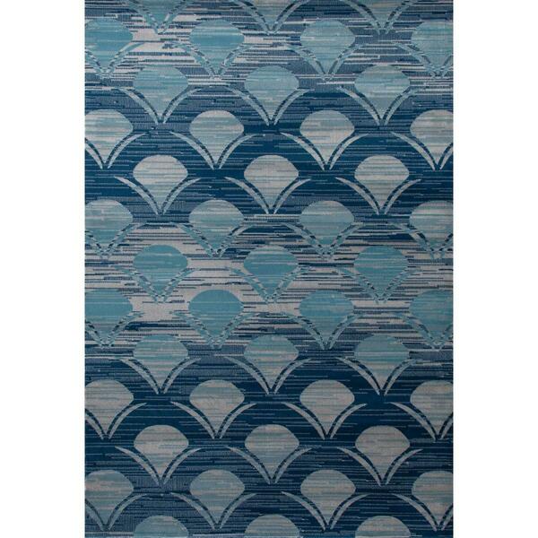 Art Carpet 3 X 4 Ft. Seaport Collection Waves Woven Area Rug, Blue 841864117110